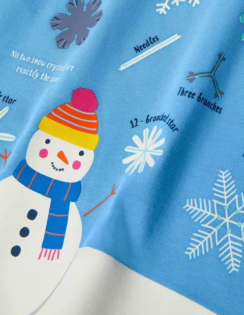 Fun Facts T-shirt - Surfboard Blue Snowflakes Fun Facts T-shirt - Surfboard Blue Snowflakes