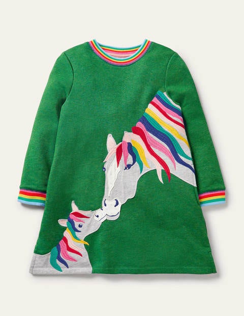 Robe-sweat à appliqué - Chevaux vert des Highlands Robe-sweat à appliqué - Chevaux vert des Highlands