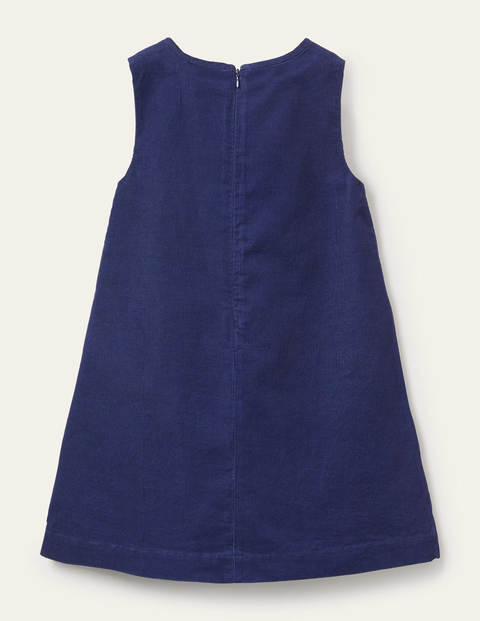 Cord Appliqué Pinafore Dress - College Navy Mice Cord Appliqué Pinafore Dress - College Navy Mice