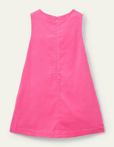 Cord-Schürzenkleid mit Applikation - Helles Blütenrosa, Füchse Cord-Schürzenkleid mit Applikation - Helles Blütenrosa, Füchse