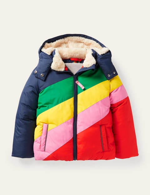 Kuschelige Jacke mit Wattierung - Bunt, Regenbogen-Strahlen