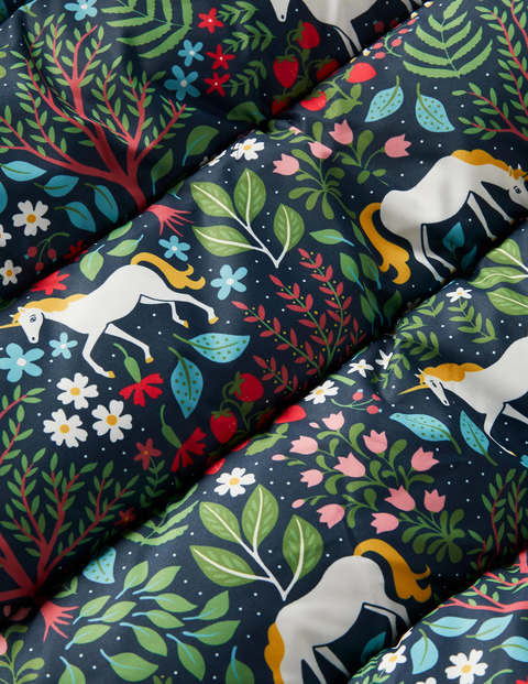 Cosy Padded Jacket - Stormy Blue Unicorn Tapestry Cosy Padded Jacket - Stormy Blue Unicorn Tapestry