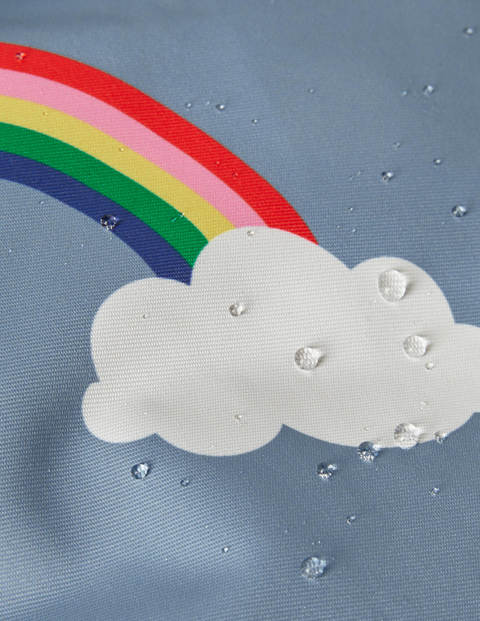Cosy Waterproof Coat - Wren Blue Rainbow Clouds Cosy Waterproof Coat - Wren Blue Rainbow Clouds