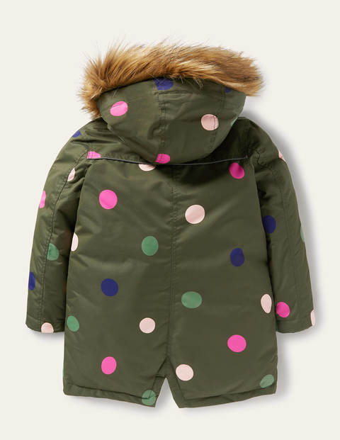 Gemütlicher wasserdichter Mantel - Khaki/Bunt, Getupft Gemütlicher wasserdichter Mantel - Khaki/Bunt, Getupft