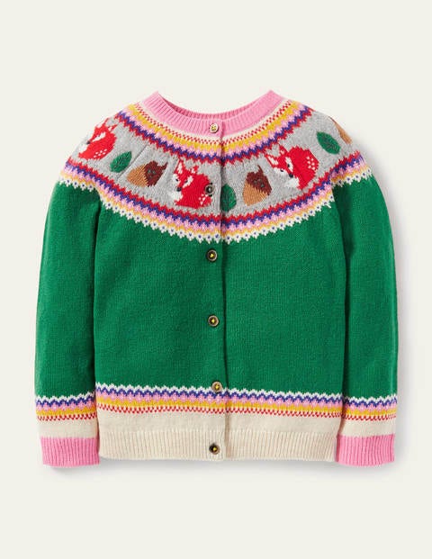 Cosy Fair Isle Cardigan - Highland Green Forest Cosy Fair Isle Cardigan - Highland Green Forest