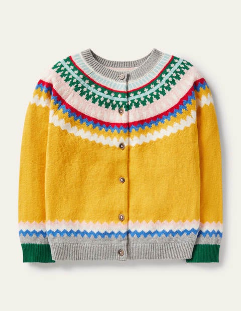 Gemütlicher Fair-Isle-Cardigan - Honiggelb Gemütlicher Fair-Isle-Cardigan - Honiggelb
