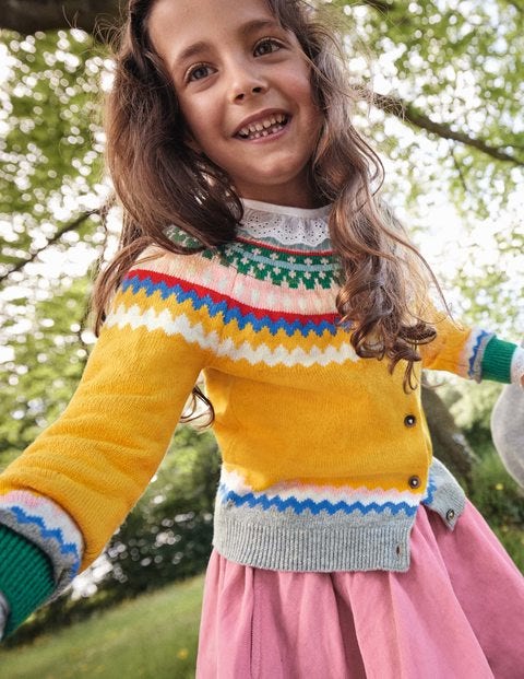 Gemütlicher Fair-Isle-Cardigan - Honiggelb Gemütlicher Fair-Isle-Cardigan - Honiggelb
