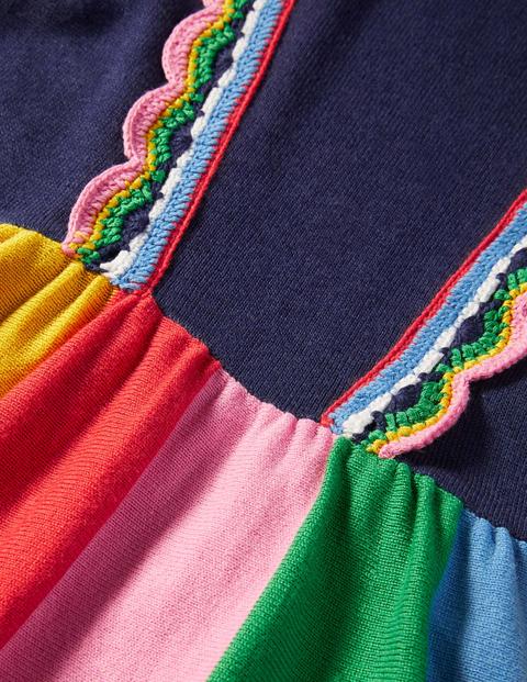 Cosy Knitted Dress - College Navy Rainbow Cosy Knitted Dress - College Navy Rainbow