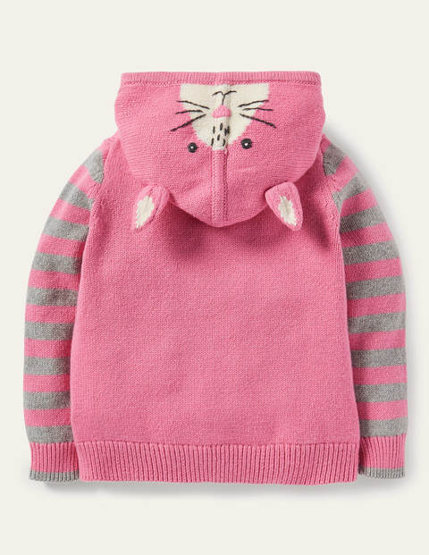 Sweat à capuche en maille motif lapin - Rose formica Sweat à capuche en maille motif lapin - Rose formica