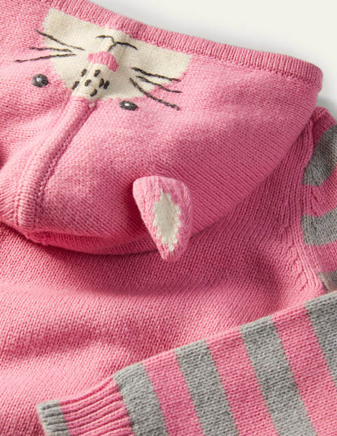 Sweat à capuche en maille motif lapin - Rose formica Sweat à capuche en maille motif lapin - Rose formica