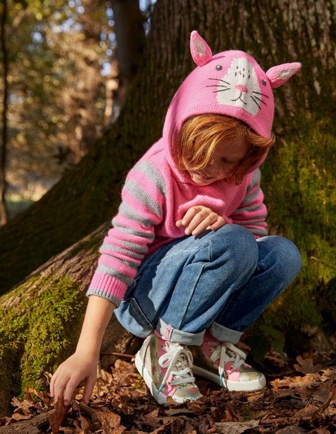 Bunny Knitted Hoodie - Formica Pink