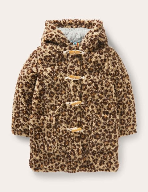 Cosy Borg Duffle Coat - Leopard Print Cosy Borg Duffle Coat - Leopard Print