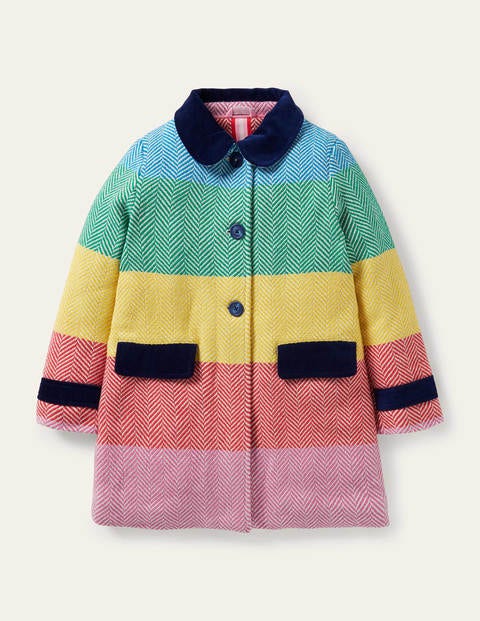 Bunter Wollmantel - Bunt, Regenbogenfarben Bunter Wollmantel - Bunt, Regenbogenfarben