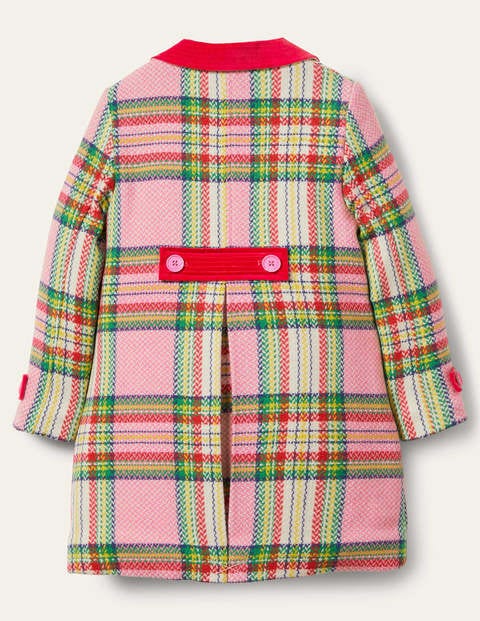 Colourful Wool Coat - Pink Blanket Check Colourful Wool Coat - Pink Blanket Check