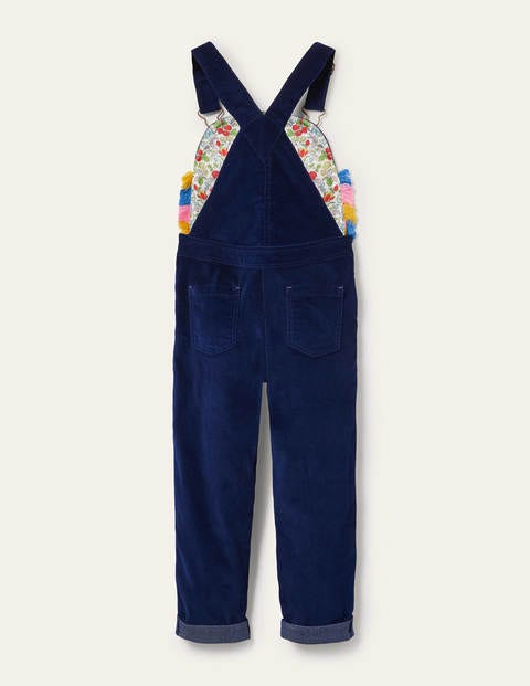 Appliqué Velvet Dungarees - Starboard Blue Unicorns Appliqué Velvet Dungarees - Starboard Blue Unicorns