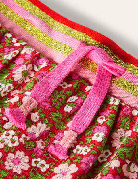 Bequemer ausgestellter Sweatrock - Rockabilly-Rot/Vintage, Blumenmuster Bequemer ausgestellter Sweatrock - Rockabilly-Rot/Vintage, Blumenmuster