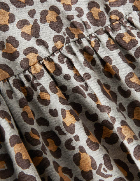 Floaty Printed Ruffle Top - Grey Marl Leopard Print Floaty Printed Ruffle Top - Grey Marl Leopard Print