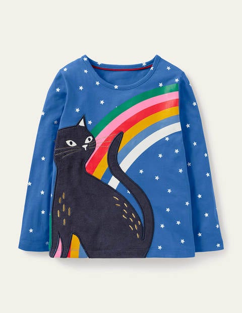T Shirt Chat Phosphorescent Chat Bleu Elisabethain Boden Fr