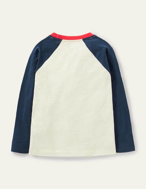 T-shirt texturé à manches raglan - Motif Small But Brave ivoire T-shirt texturé à manches raglan - Motif Small But Brave ivoire