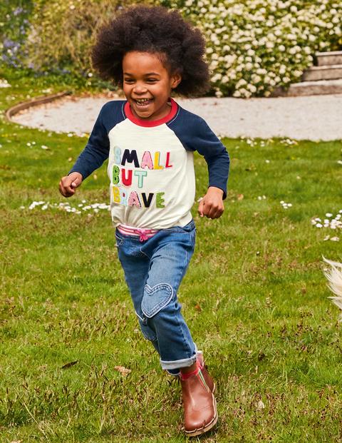 T-shirt texturé à manches raglan - Motif Small But Brave ivoire T-shirt texturé à manches raglan - Motif Small But Brave ivoire