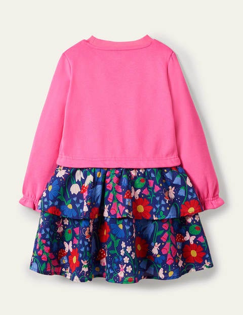 Appliqué Hotchpotch Dress - Starboard Blue Forest Fairies Appliqué Hotchpotch Dress - Starboard Blue Forest Fairies