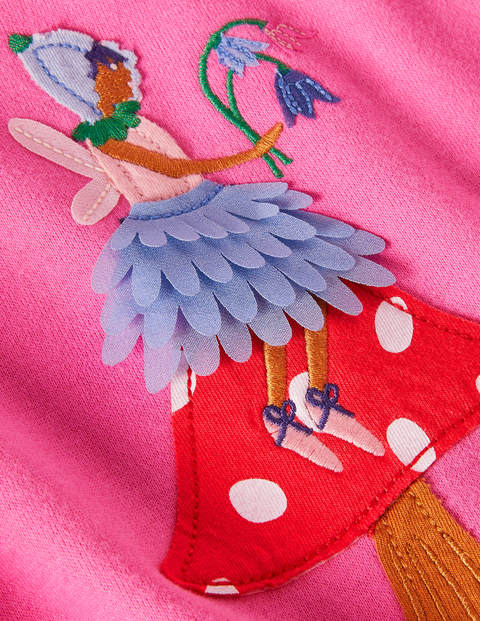 Appliqué Hotchpotch Dress - Starboard Blue Forest Fairies Appliqué Hotchpotch Dress - Starboard Blue Forest Fairies