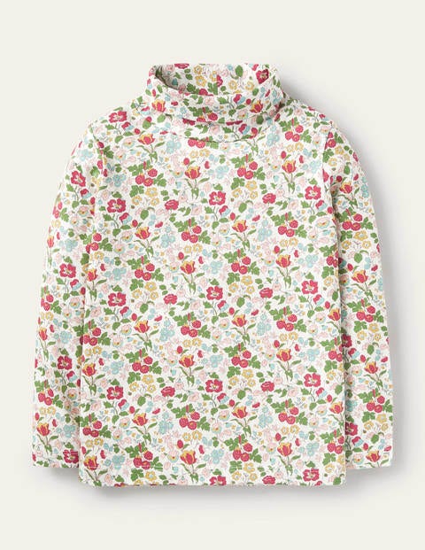 Roll Neck Supersoft T-shirt - Ivory Autumn Berry Floral Roll Neck Supersoft T-shirt - Ivory Autumn Berry Floral