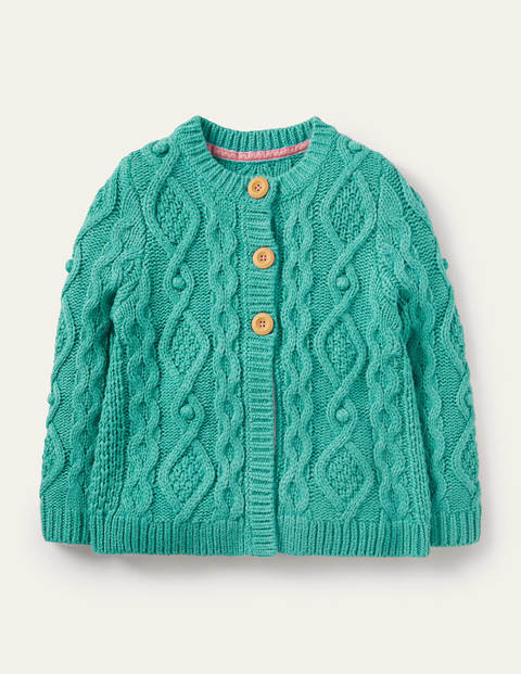 Cardigan mit Zopfstrickmuster - Bachblau Cardigan mit Zopfstrickmuster - Bachblau
