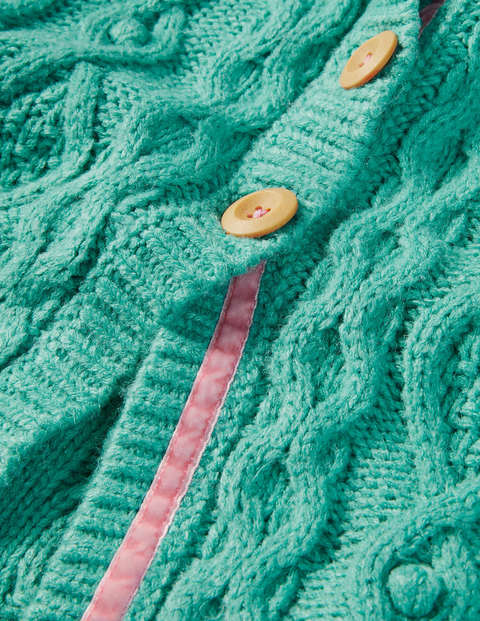 Cardigan mit Zopfstrickmuster - Bachblau Cardigan mit Zopfstrickmuster - Bachblau