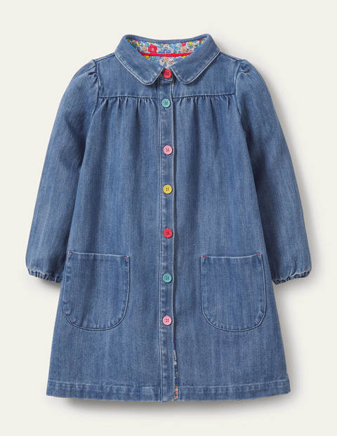 Collared Woven Dress - Chambray