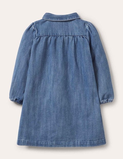 Collared Woven Dress - Chambray