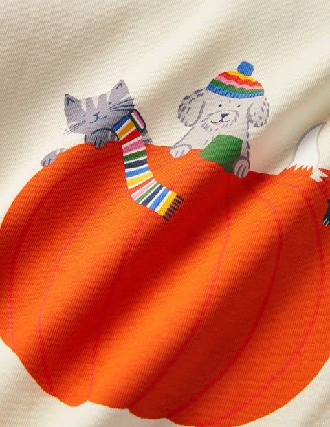 Hotchpotch Animal T-shirt - Multi Stripe/Ivory Pumpkin Hotchpotch Animal T-shirt - Multi Stripe/Ivory Pumpkin