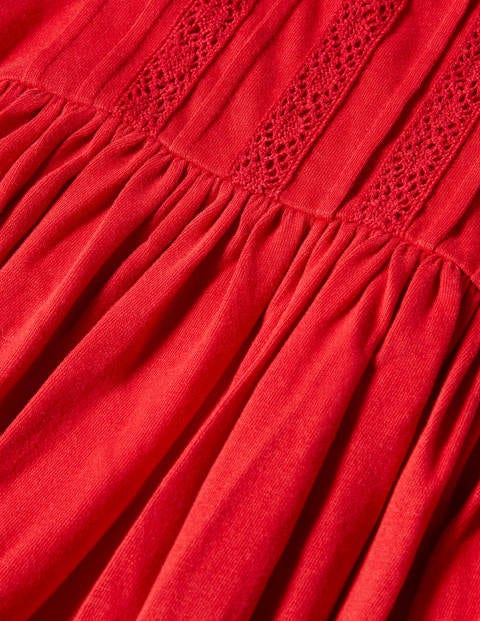 Broderie Collar Jersey Dress - Rockabilly Red Broderie Collar Jersey Dress - Rockabilly Red