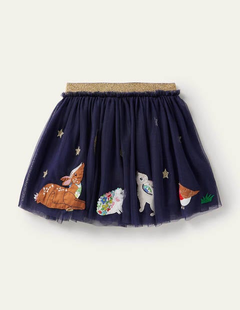 Appliqué Tulle Skirt - Starboard Blue Animals Appliqué Tulle Skirt - Starboard Blue Animals
