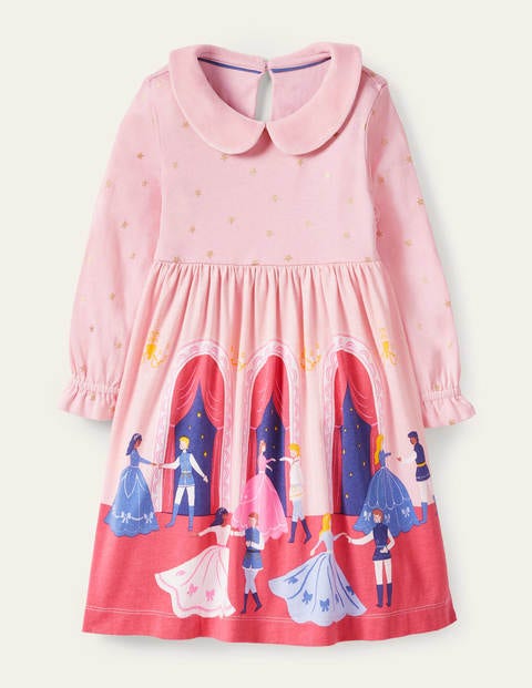 Partykleid mit Samtkragen - Rosa, Tänzer im Ballsaal Partykleid mit Samtkragen - Rosa, Tänzer im Ballsaal