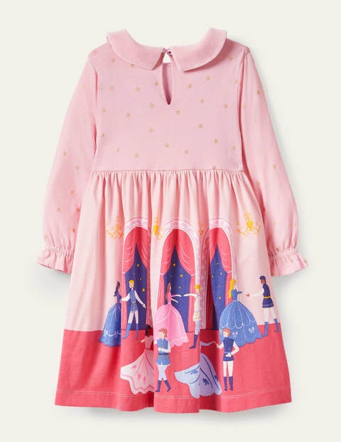 Partykleid mit Samtkragen - Rosa, Tänzer im Ballsaal Partykleid mit Samtkragen - Rosa, Tänzer im Ballsaal