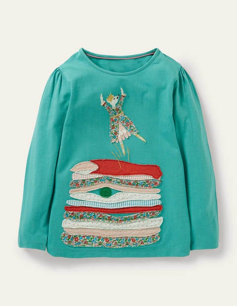 Pretty Appliqué T-shirt - Brook Blue Princess Pretty Appliqué T-shirt - Brook Blue Princess