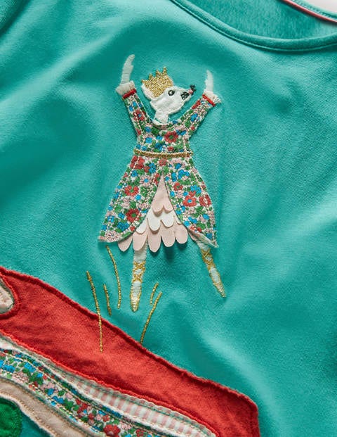 Pretty Appliqué T-shirt - Brook Blue Princess Pretty Appliqué T-shirt - Brook Blue Princess