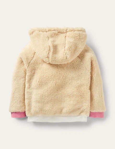 Appliqué Borg Hoodie - Natural Deer Appliqué Borg Hoodie - Natural Deer
