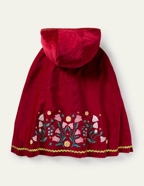 Velvet Embroidered Cape - Royal Red Velvet Embroidered Cape - Royal Red