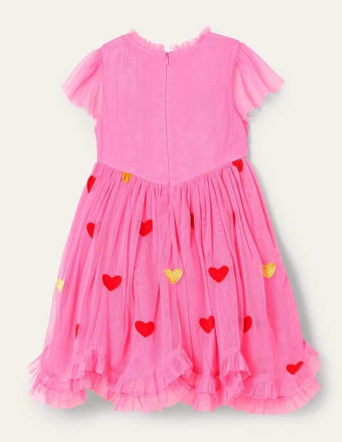 Heart Tulle Party Dress - Bright Petal Pink Heart Tulle Party Dress - Bright Petal Pink