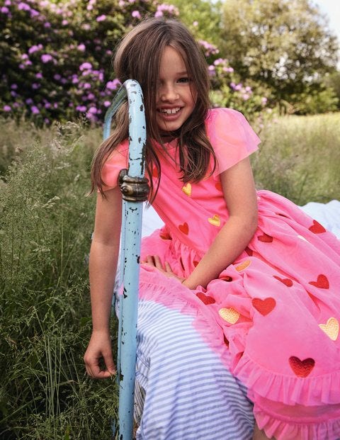 Heart Tulle Party Dress - Bright Petal Pink Heart Tulle Party Dress - Bright Petal Pink