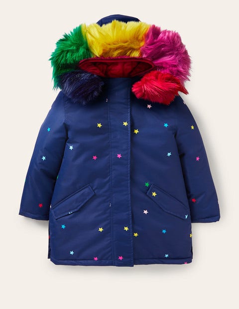 Wasserdichter 4-in-1-Parka - Navy/Bunt, Sterne Wasserdichter 4-in-1-Parka - Navy/Bunt, Sterne