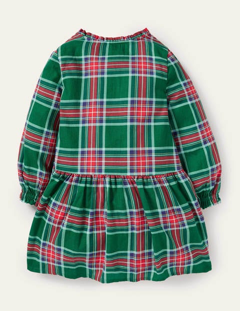 Relaxed Woven Check Dress - Forest Green Check Relaxed Woven Check Dress - Forest Green Check
