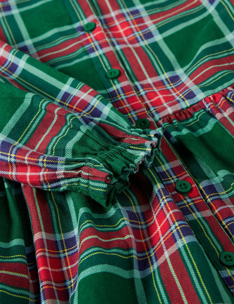 Relaxed Woven Check Dress - Forest Green Check Relaxed Woven Check Dress - Forest Green Check