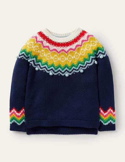 Cosy Fair Isle Sweater - Starboard Blue