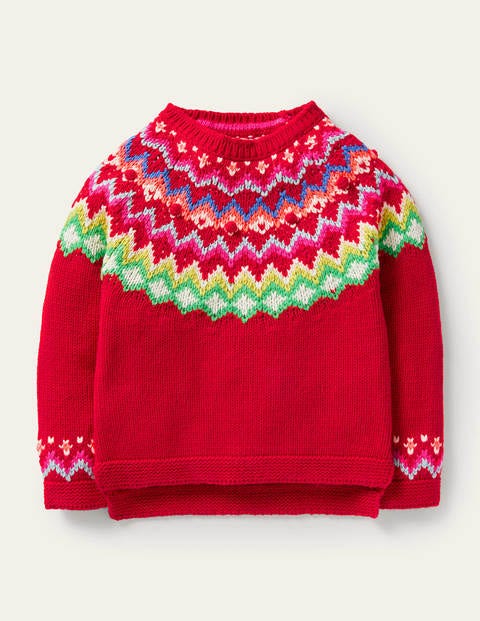 Pull cosy à motif jacquard - Rouge rockabilly Pull cosy à motif jacquard - Rouge rockabilly