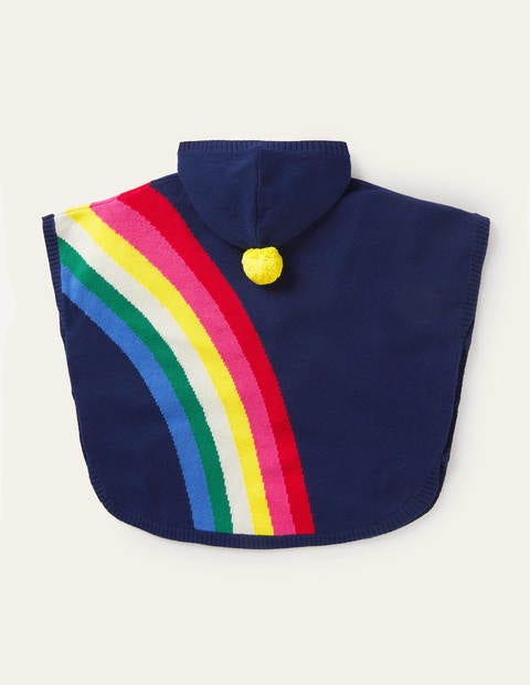 Horse Knitted Poncho - Starboard Blue Rainbow Horse Knitted Poncho - Starboard Blue Rainbow