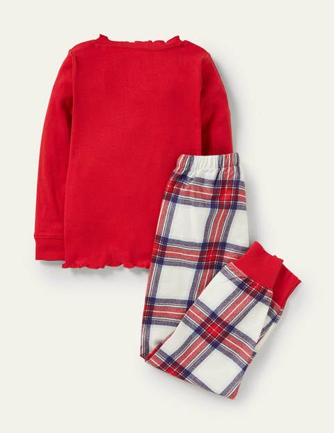 Festlicher Schlafanzug - Naturweiß/Rockabilly-Rot, Kariert Festlicher Schlafanzug - Naturweiß/Rockabilly-Rot, Kariert