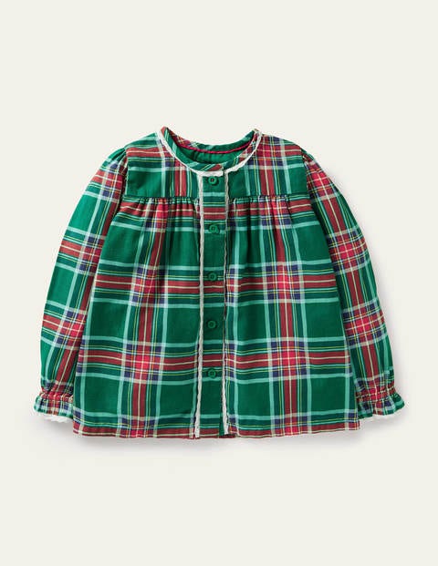 Nostalgic Checked Woven Top - Forest Green Check Nostalgic Checked Woven Top - Forest Green Check